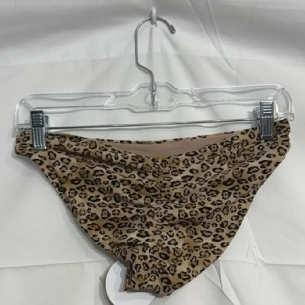 PQ Swim Basic Leopard Print Bikini Bottom Sz M NWT